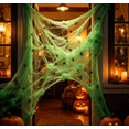 thumbnail image 6 of Stretchy Halloween Spider Silk, 20G Fake SPIDER Silk with 2 Pcs Plastic SPIDER, Spooky Stretch SPIDER Webbing for Indoor & Outdoor Halloween Party Decorations,Green, 6 of 6