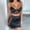 Black, variant on Babysbule Pajamas For Women Plus Size Fire Outfit Women Fashion Lace Sling Vest Hollow Mesh See-Through Ladies Nightdress Set