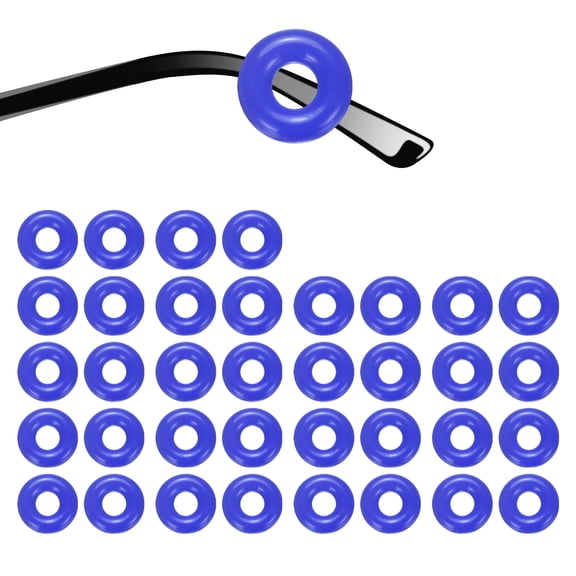 18 Pairs Glasses Ear Grip 0.44" Silicone Ring Type Eyewear Retainer, Dark Blue