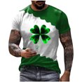thumbnail image 3 of BiZtdJrK St Pattys Mens Shirts Color Block Shamrock Tshirts Ireland Pride Funny Cute Holiday Graphic Tees Short Sleeve Crewneck Tops Lightning Sales of The Day Green XXXL, 3 of 4