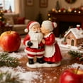 thumbnail image 6 of Mr. & Mrs. Santa Claus Resin Figurines, Hand-Painted Christmas Decorations, Red and White, Kissing Pose, Holiday Mantel Tabletop Décor, Christmas Birthday Valentine's Day Gifts(), 6 of 6