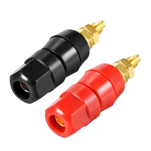 1 par de terminales de conexión, con rosca M5, conector de altavoz de amplificador de potencia, enchufe de banana, longitud de 2 pulgadas