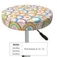 thumbnail image 4 of Xecao's Rainbow Flowers Print Stool Covers offer stylish, washable protection for PU round bar stools, perfect for home or commercial use., 4 of 7