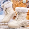 thumbnail image 6 of Women's Mid Calf Winter Boots Outdoor Booties With Thick Comfortable Platform Heel Casual Shoes For Cold Weather, 6 of 7