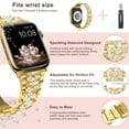 thumbnail image 6 of LGSY Apple Watch Band 38mm 40mm 41mm Series 8 7 6 5 4 3 2 1 SE Women Bling Diamond Replacement Bracelet iWatch Strap Jewelry Replacement Metal Wristband, 6 of 10