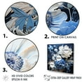 thumbnail image 3 of Designart "Collage Of Blue And White Seasonal Blooms II" Flowers Floater Framed Wall Art Living Room, 3 of 5