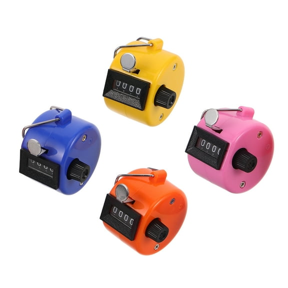 Worgeous 4Pcs Mini Handheld Colorful Counter for People Counting Sports and Office Cute and Precise Hand Press Clicker Device