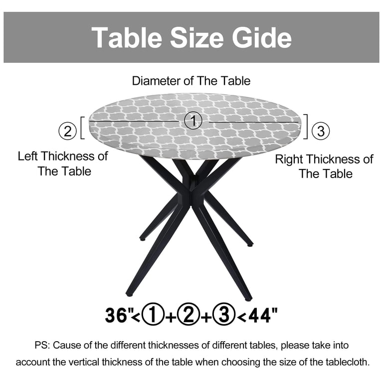 decorUhome Fitted Vinyl Tablecloth, Round 36-44in photo 8