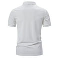 thumbnail image 6 of WREESH Men's Casual Solid Button Short Sleeve Collar Pullover T-Shirt Top Men's Ribbed Four Button Shirt Top White, 6 of 9