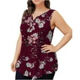 thumbnail image 2 of LSLJS Débardeurs à Col Rond pour Femmes Grande Taille Débardeur d'Été Imprimé Sans Manches Blouse Évasée Tendance Tunique à Boutons, 2 of 9