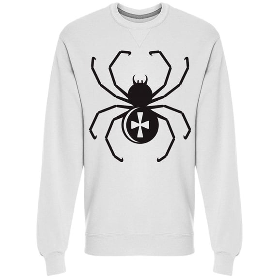 Black Halloween Spider W/ Cross Sweatshirt Men -Image by Shutterstock, Male Large