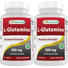 2 Pack Best Naturals L-Glutamine 500 mg 250 Tablets