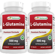 2 Pack Best Naturals L-Glutamine 500 mg 250 Tablets