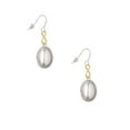thumbnail image 2 of Delight Jewelry Silvertone Small Grey Imitation Pearl Gold Tone Infinity French Earrings, 2 of 4