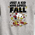 thumbnail image 3 of Peanuts - Just A Kid Loves Fall - Toddler And Youth Crewneck Fleece Sweatshirt, 3 of 6