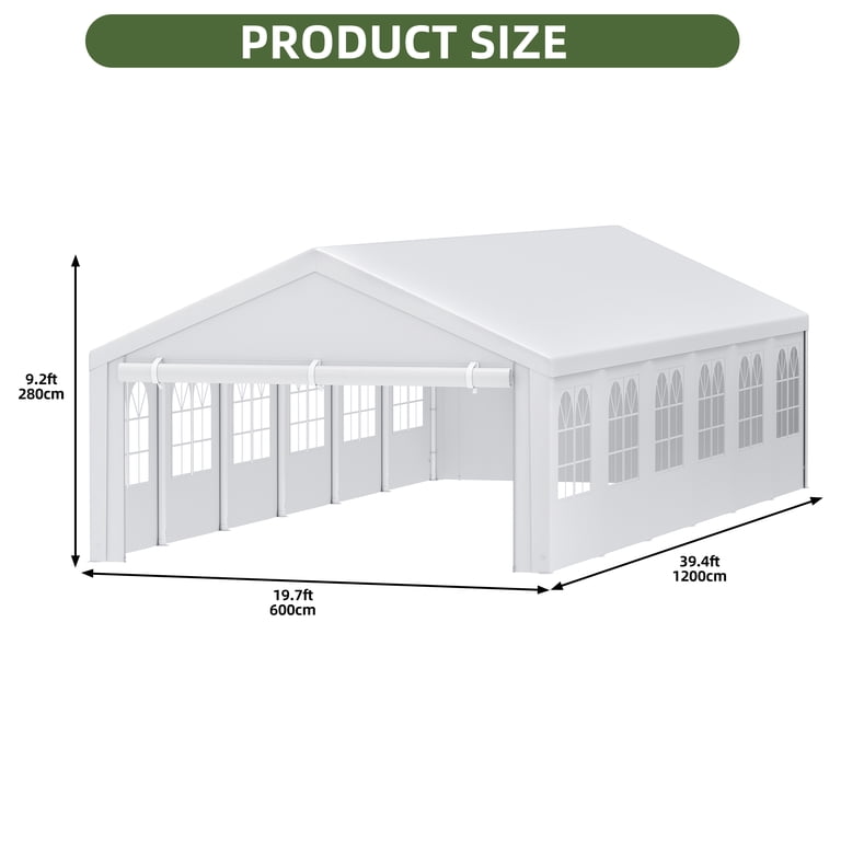 Uforic 20x40ft Party Tent Heavy Duty with Removable Sidewalls & 4