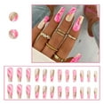 Medium Length Nails Europe And America Full Coverage Nails Ladies And ...