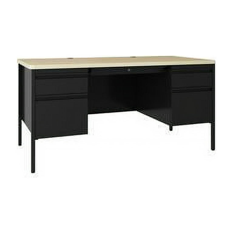 Lorell Fortress Series Double-Pedestal Teachers Desk - 60