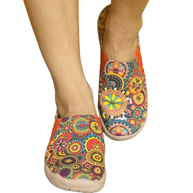 Zapatos para Lona Mujer Mocasines Pintados Con Arte Antideslizantes Viajes Al Aire Libre