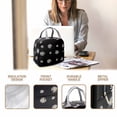 thumbnail image 4 of Sonuimy Bolsa de almuerzo aislada para mujeres, reutilizable linda lonchera para adultos y hombres, bolsas de almuerzo a prueba de fugas para el trabajo, oficina, viajes, picnic (negro con margarita b, 4 of 5