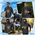 thumbnail image 5 of SEANATIVE Men's Fishing Shirt UV Protection Long Sleeve Fishing Hoodie Long Sleeve Breathable Hooded Casual Top Athletic Wear for Outdoor Camping Running, S, Lion Print Gray, 5 of 7