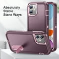 thumbnail image 3 of for iPhone 11 Case with Kickstand, [10FT Military Drop Protection] Rugged Heavy Duty Hard PC+Soft Silicone Rubber Bumper Hybrid Triple-Layer Case for iPhone 11 - 6.1", Purple, 3 of 6