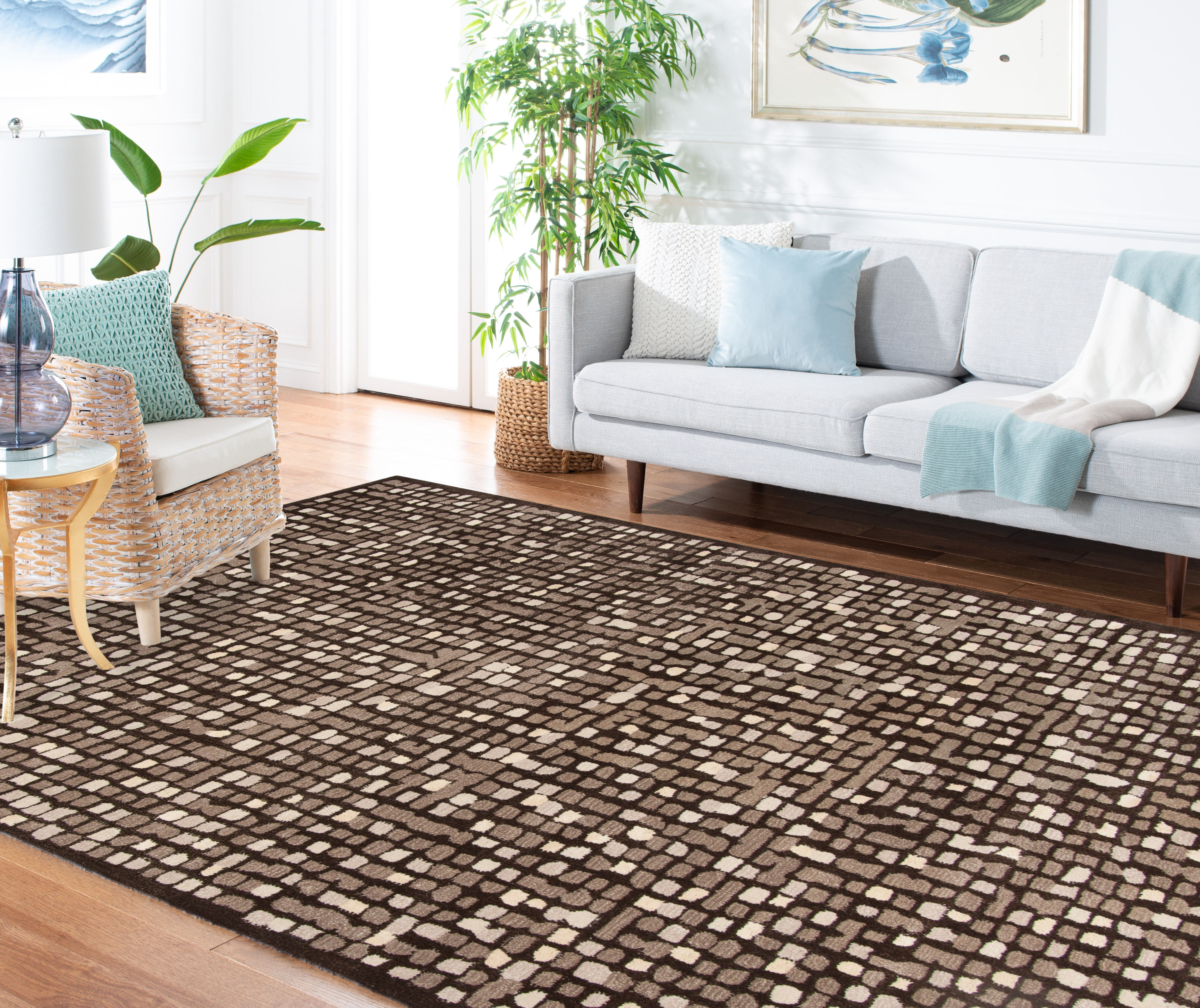 SAFAVIEH Martha Stewart Mosaic Dotted Area Rug, Wampum Purple, 3' x 5'
