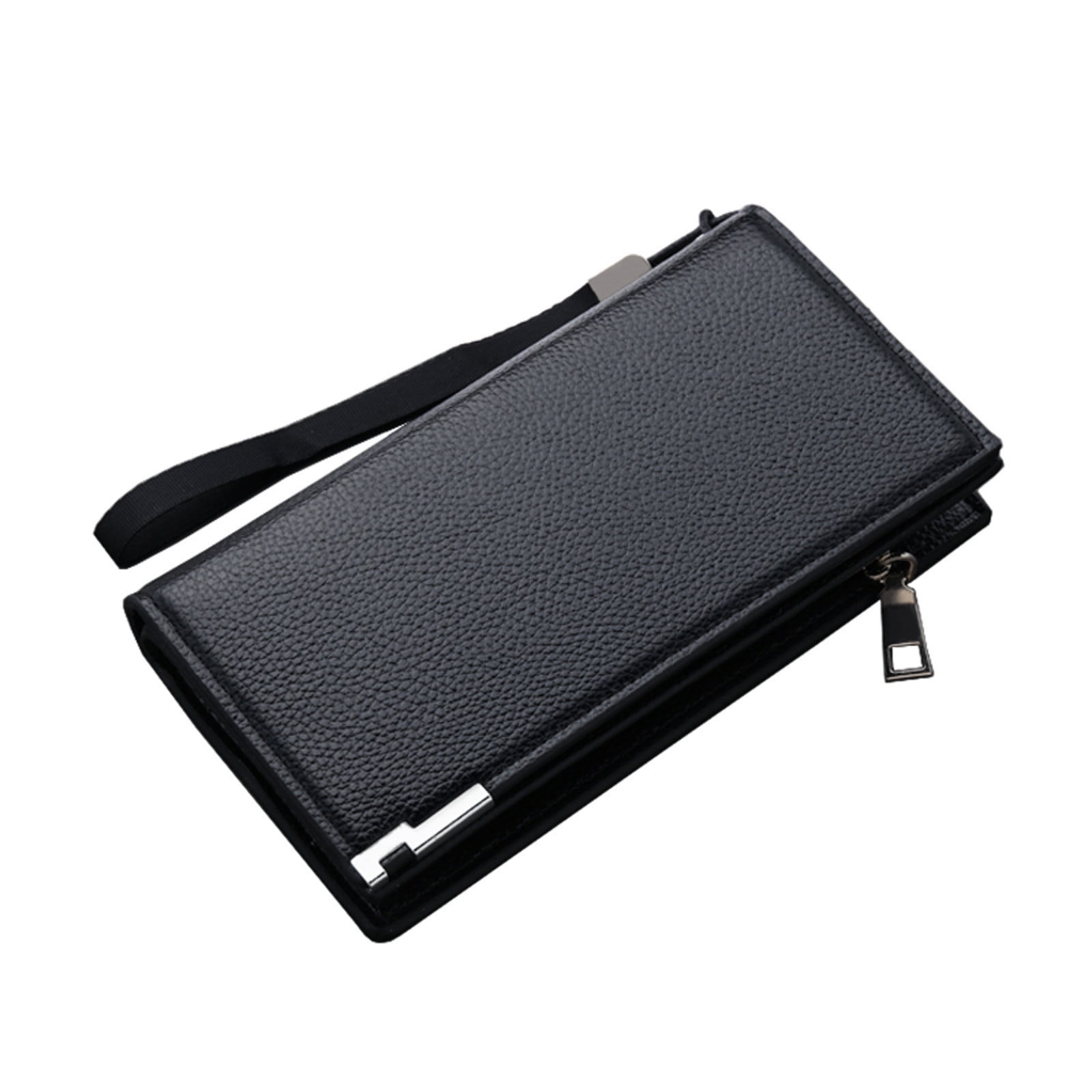 TAIAOJING Wallet For Men Fashion ID Long Wallet Solid Color Hasp Purse