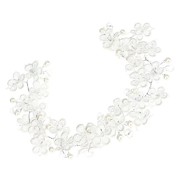 ULTNICE 1Pc Elegant White Hair Wreath Handmade Wedding Hair Accessory