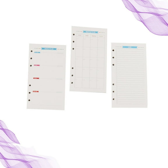 Raindrops Assorted Color Loose Leaf Paper for Notebook Perfect for Writing with 6 Ring Compatibility A5 Size