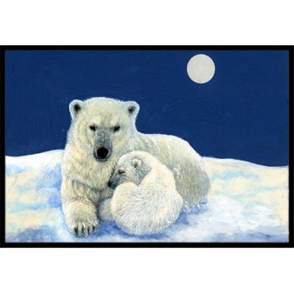 Polar Bears Moonlight Snuggle Indoor or Outdoor Mat- 24 x 36