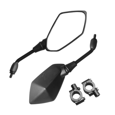 Trkimal Universal Adjustable Motorcycle Rear View Mirror - Rhombus Convex Mirror with 10mm Clockwise Thread Bolt, 7/8? Mount Clamps for Handle Bar of Motorcycle, Scooter, Atv, Etc.