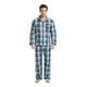 thumbnail image 4 of GLOBAL Conjuntos de Pijamas para Hombre, Ropa de Dormir de Franela 100% Algodón, Ropa de Dormir Superior E Inferior de Manga Larga, Cuadros Blancos y Azules XL, 4 of 5
