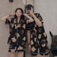thumbnail image 4 of Pijamas de pareja para mujer, ropa de verano de seda helada, manga corta, ropa de casa de verano para hombre, pijamas de moda y cómodos, 4 of 5
