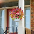 thumbnail image 5 of 12 Bundles Artificial Flowers for Outdoors, Faux Silk Violet with Eucalyptus Leaves Fake Greenery Plants for Porch Patio Home Yard Garden Window Box Pot Planters (6 Mix Color), 5 of 6