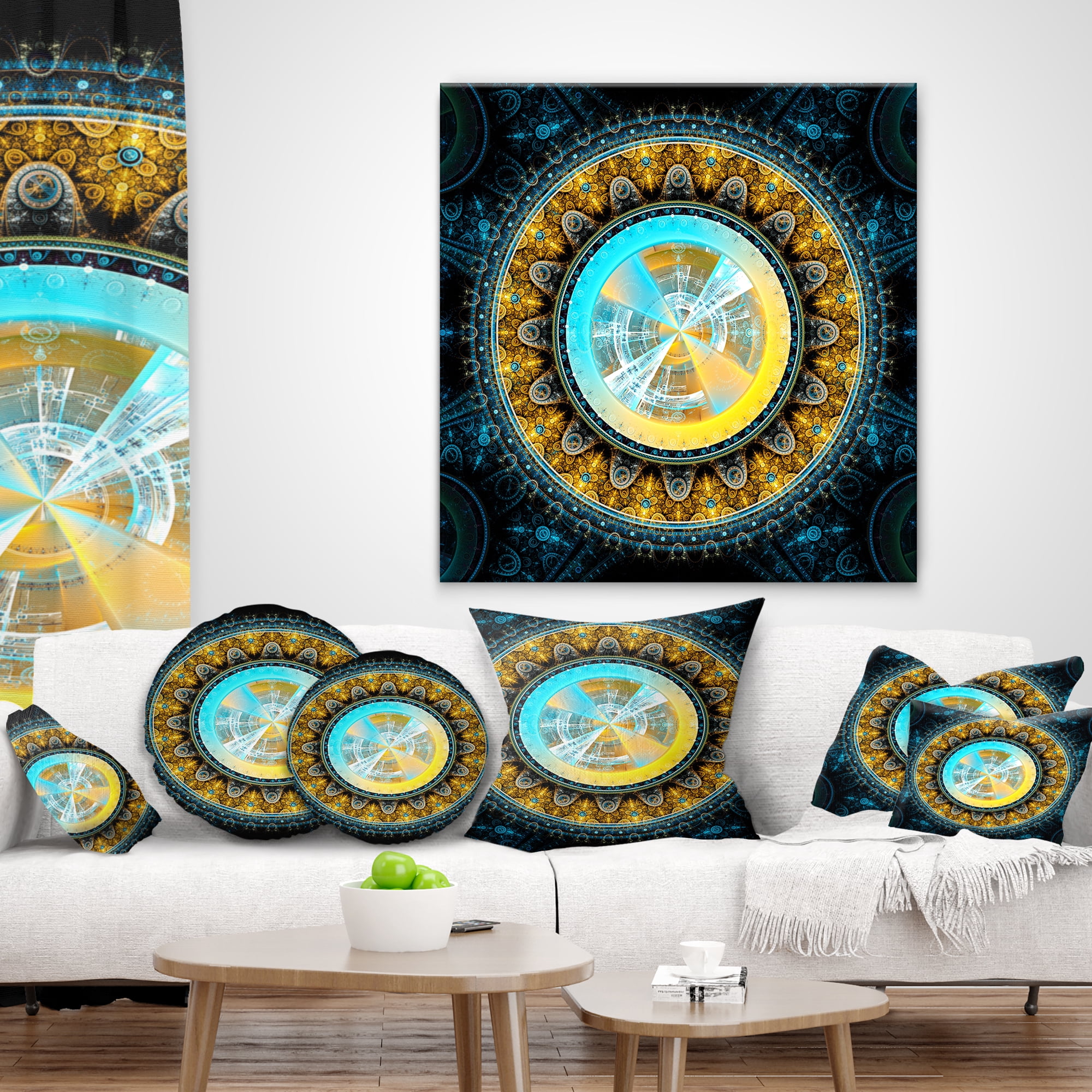 Designart 12" x 20" Yellow Polyester Throw Pillow