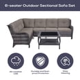 thumbnail image 3 of PARKWELL Outdoor Patio Furniture Set,All-Weather Conversation L-Shaped Sectional Sofa with Coffee Table and No-slip Thick Cushions,Backyard Porch Garden Poolside Balcony Set,Gray Cushions Gray Wicker, 3 of 6