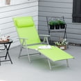 thumbnail image 2 of Outsunny Chaise Longue Extérieure Inclinable Pliable Réglable - Ensemble de 1, Vert, 2 of 9