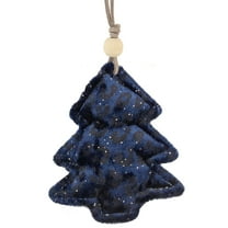 Northlight Cheetah Print Velvet Tree Christmas Ornament - 4" - Blue and Black