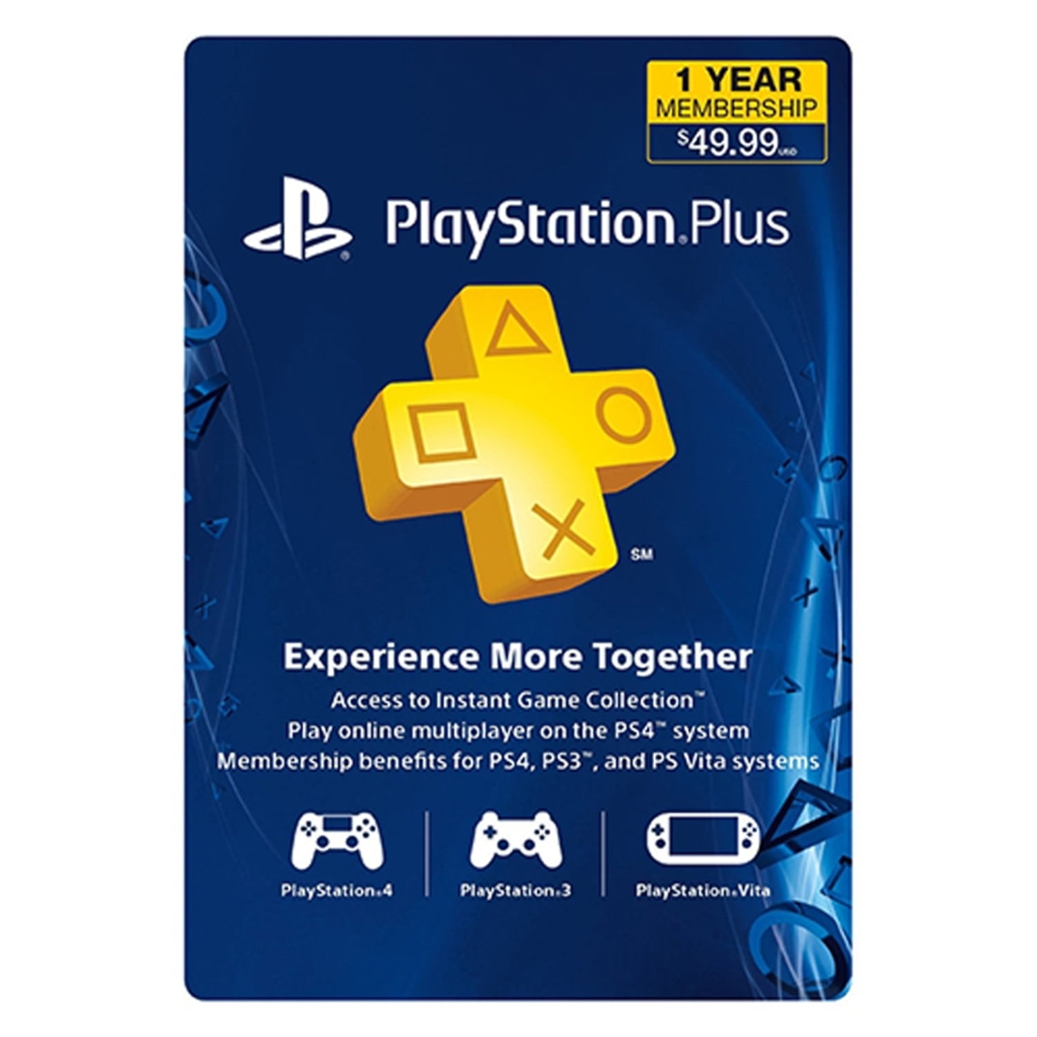Ps3 Ps4 Subscription Card Psn Live 12 Month Membership Ps3 Ps4 Psvita Compatible Sony Walmart Com