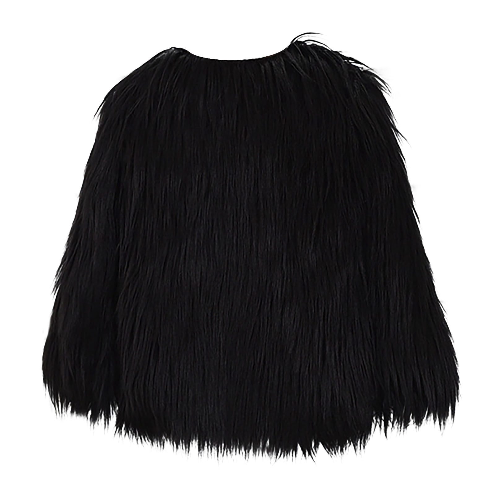Sinpiling Womens Faux-Fur Coats Plus Size XS-4X Long Sleeve V Neck Zipper Up Jackets Ladies Trendy Solid Warm Cropped Outerwear Coat