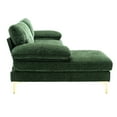 thumbnail image 3 of 81 Inch L-shaped Accent Sofa Set with Padded Back and Armrest, Upholstered Sofa Couch with Chaise and Metal Legs, Corner Sleeper Couch for Living Room, Green, 3 of 7