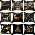thumbnail image 2 of 45cm Christmas Black Gold Cushion Cover Merry Christmas Decorations for Home Cristmas Ornaments Natal Navidad Gift New Year 2024, 2 of 5
