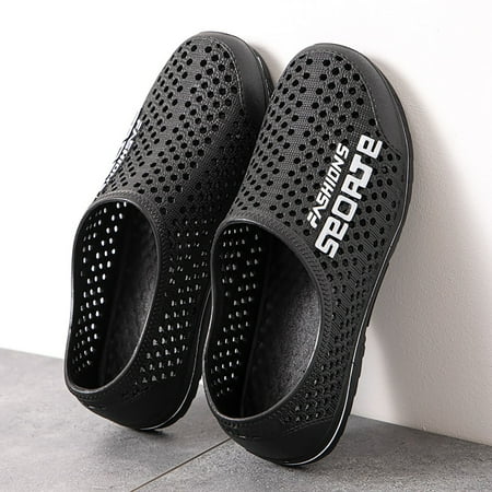 

Cathalem Men Sandal Beach Non Slip Garden Men Clogs Shoes For Men Beach Shoes Mens Fashion Sandals Shoes Black 8.5