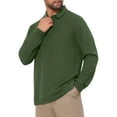 thumbnail image 4 of INSPIRE CHIC Men's Classic Solid Color Long Sleeves Basic Golf Polo T-Shirts S Green, 4 of 6