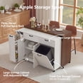 thumbnail image 5 of DTTRA 102" Rolling Kitchen Island with Extendable Table & Trash Storage, White, 5 of 9