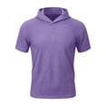 thumbnail image 6 of BVnarty Men's Short Sleeve Hooded Mesh T-Shirt Moisture Wicking Summer Outdoor Training Running Hiking Regular Fit Top Purple XXL, 6 of 9