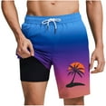 thumbnail image 2 of Runfenguu Volleyball Shorts, Mens Summer Shorts Men'S Sports Shorts Breathable Running And Fitness Training Shorts Palm Tree Print Thin Three Quarter Shorts Shorts For Men Athletic, 2 of 5