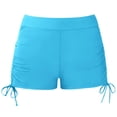 thumbnail image 4 of Lixiuxyad Girls Solid Color Swim Bottoms High Waist Swimwear Shorts Comfortable Stretchy Swim Shorts For Toddler Kids,Swim Shorts for Beach Summer Sizes 5-6 Years Blue, 4 of 4