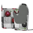 thumbnail image 3 of Disketp Cherries Laid Oven Mitts And Potholders Bbq Gloves-Oven Mitts And Pot Holders With Recycled Infill Silicone Non-Slip Cooking Gloves For Cooking Baking Grilling, 3 of 9